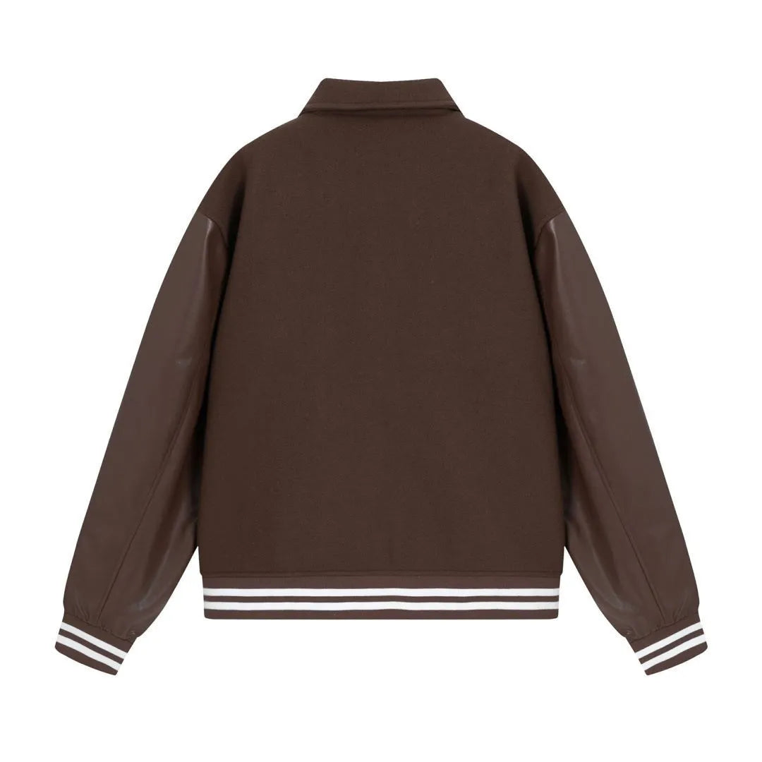 Women's apricot cotton jacket with bone embroidery detail for autumn and winter wear.