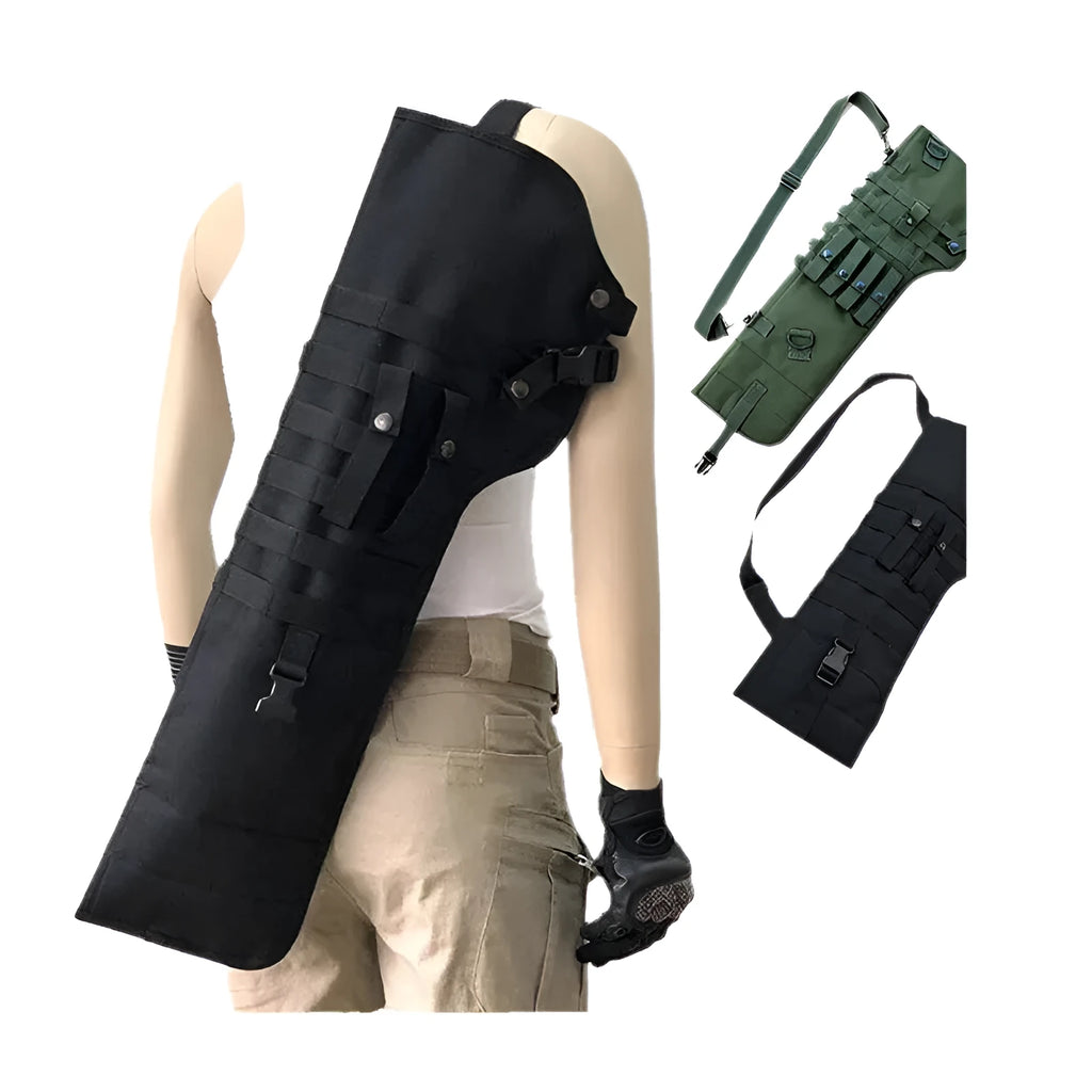 Tactical single shoulder hunting knife bag in Oxford cloth, 72x25x3cm, green colour