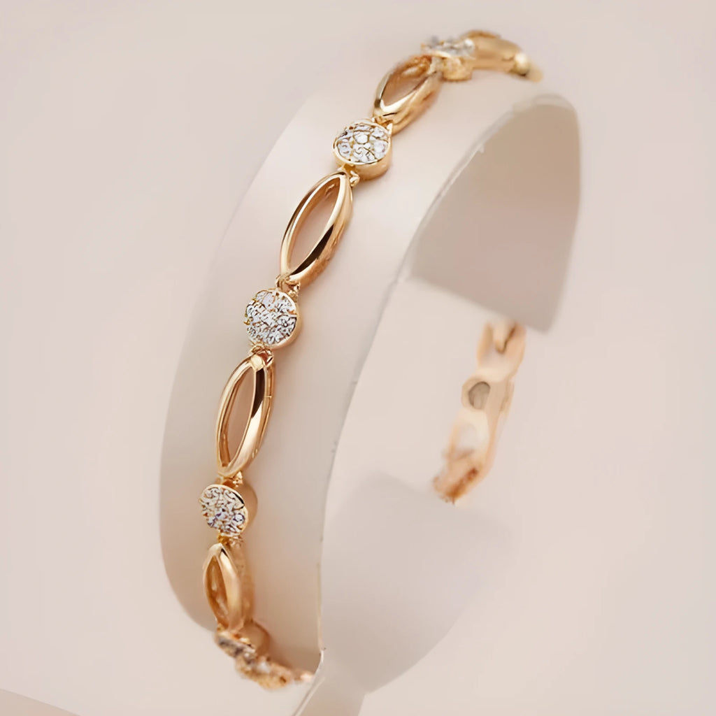 Golden copper hollow carved U-shaped bracelet for women with ins style detailing.