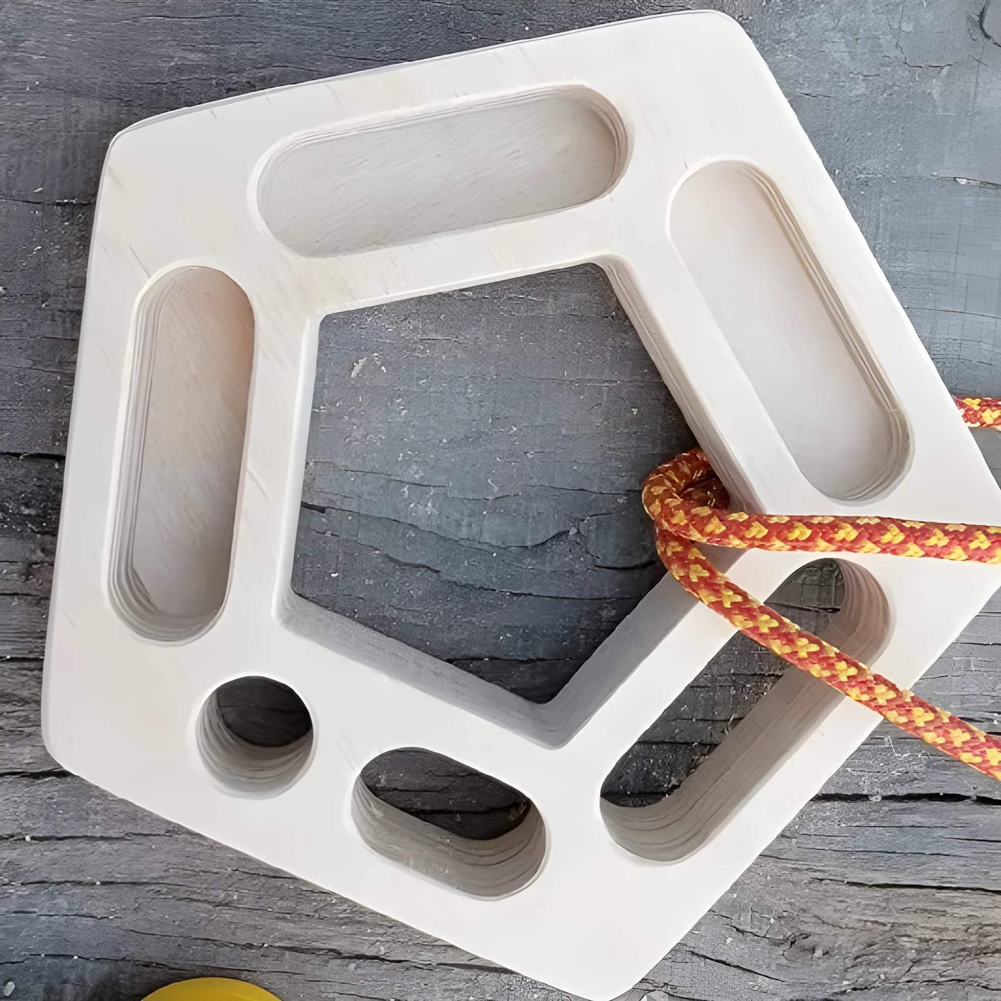 Birch climbing finger force board with pentagonal round design for portable training