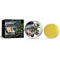 Car coating wax block and sponge applicator kit for paint restoration and protection.