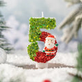 Handmade Santa Claus digital candle number 5 in paraffin wax with hand-painted decoration