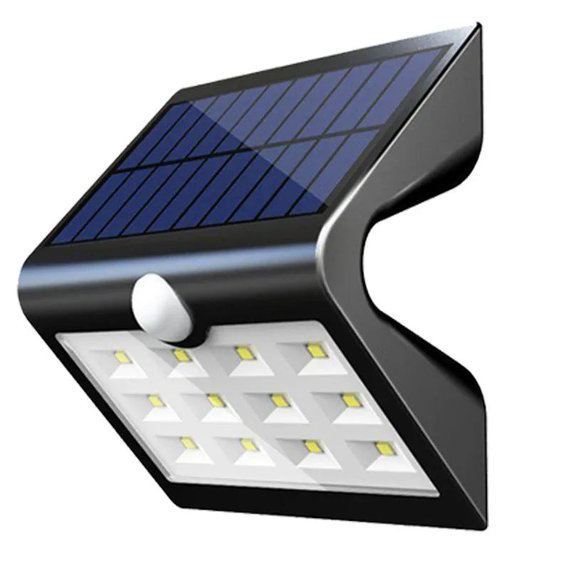 Compact rectangular white solar garden wall light mounted on a fence post.