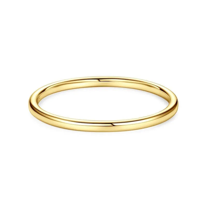 Simple geometric round bracelet ring in sterling silver, gold, and platinum colour options.