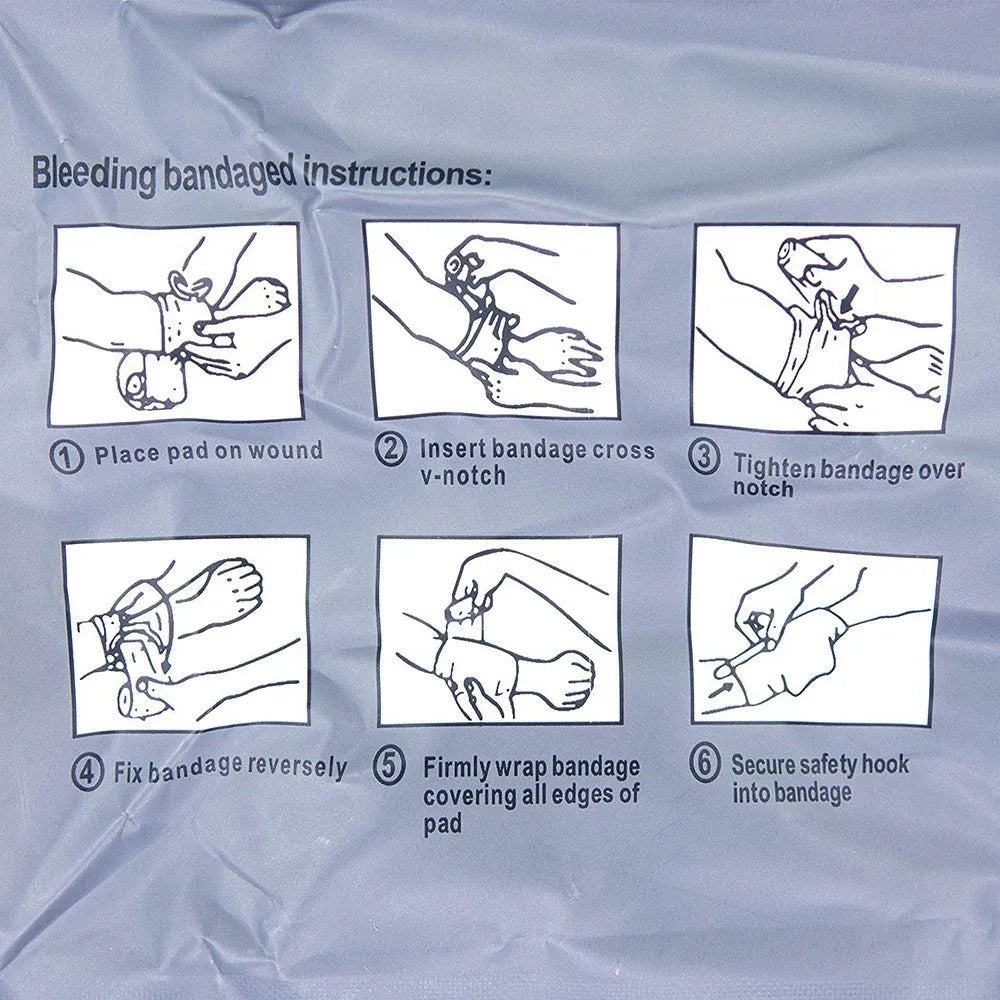 Training haemostatic bandage with tactical gauze tape in 4 inch and 6 inch sizes for emergency response simulation