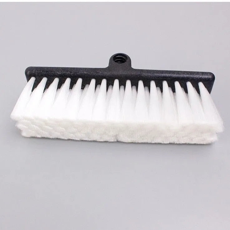 White aluminum alloy rod car wash brush with brush head on white background