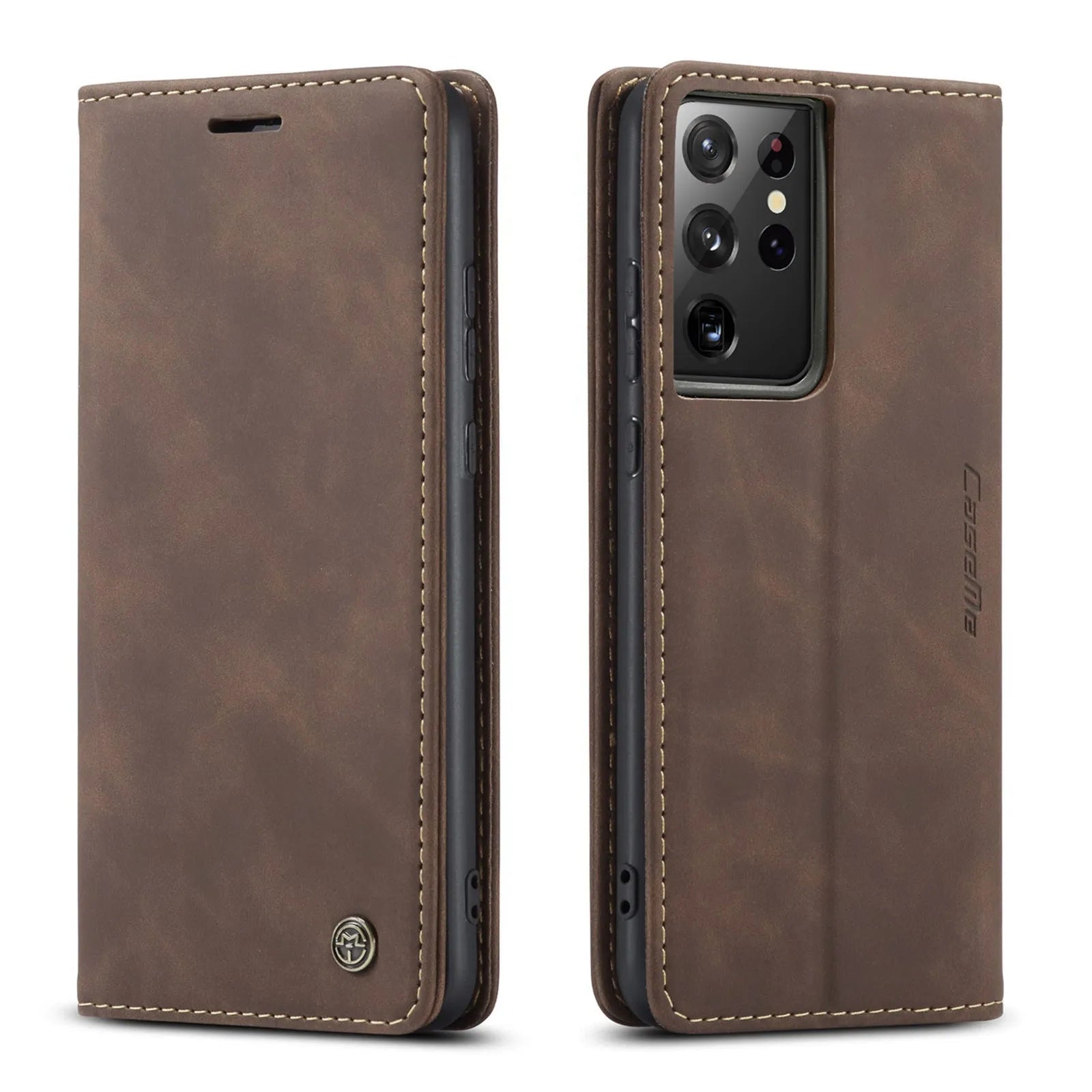 Flip card holder phone case for Samsung Galaxy with PU leather finish and card slots in Black colour option
