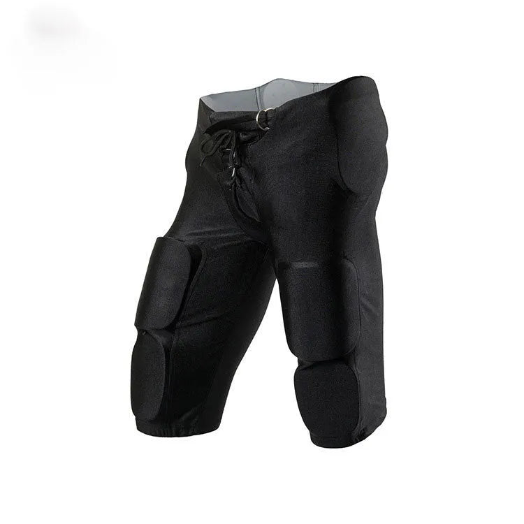 Anti-collision rugby pants men's hockey protective gear tight training pant in black