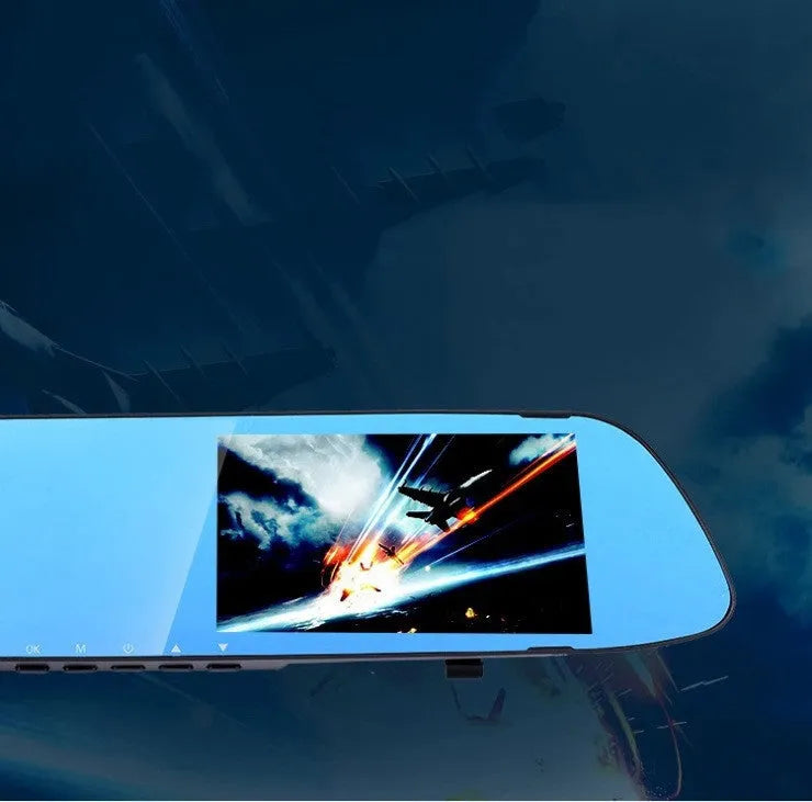 5 inch IPS screen rearview mirror dash cam with dual lens 1080P HD 170 degree wide angle reversing camera