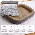 Home winter warm dog bed in plush material with high neck guard, size XL, colour light grey
