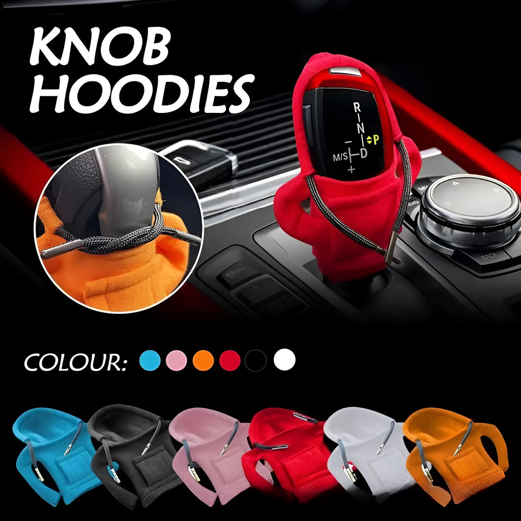 Velvet car gear handle cover in multiple colours fitted on gear knob