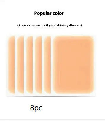 A 130mm long concealer brush for tattoo and birthmark cover, shown with colour options: white, light flesh, mid-complexion, deep flesh, popular.