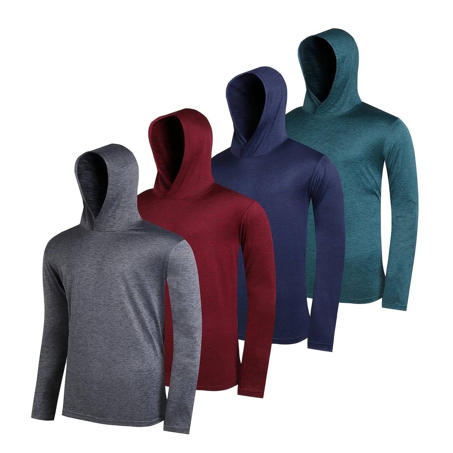 Men's lightweight polyester hoodie 4-pack in five colour options