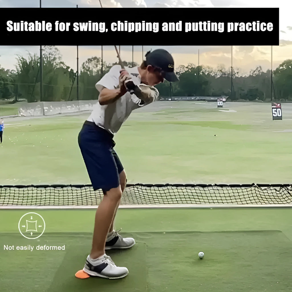 Orange golf strength training mat made from natural rubber for swing practice