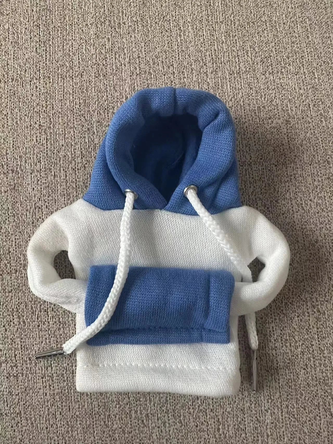 Polyester car gear lever hooded cover in red and white colour scheme measuring 12x13cm