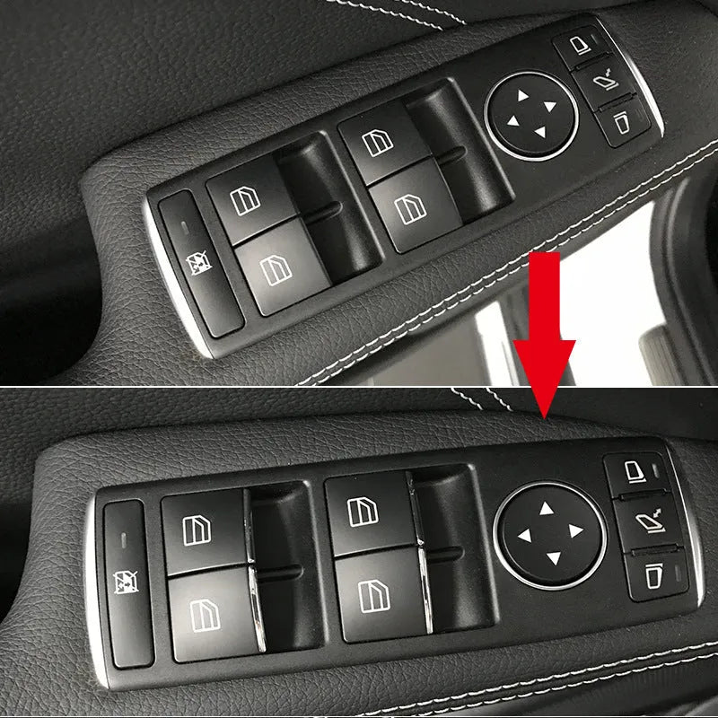 Black glitter decorative sticker for car window lift button modification.