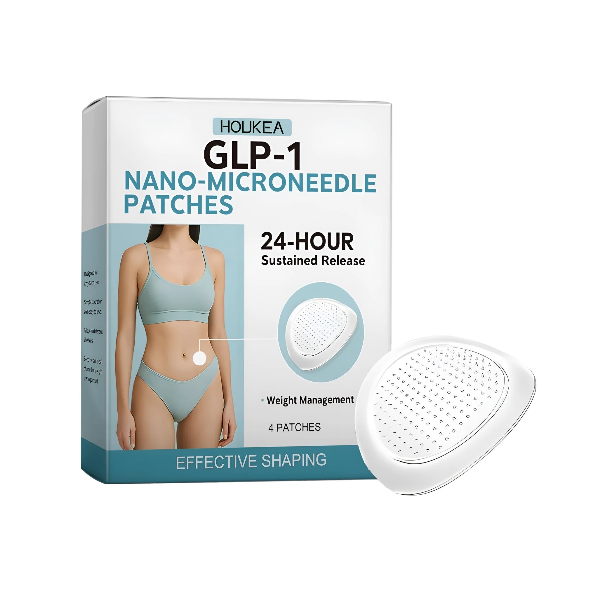 Four nano-microneedle patches in packaging with acetyl hexapeptide-8 and cinnamon ingredients