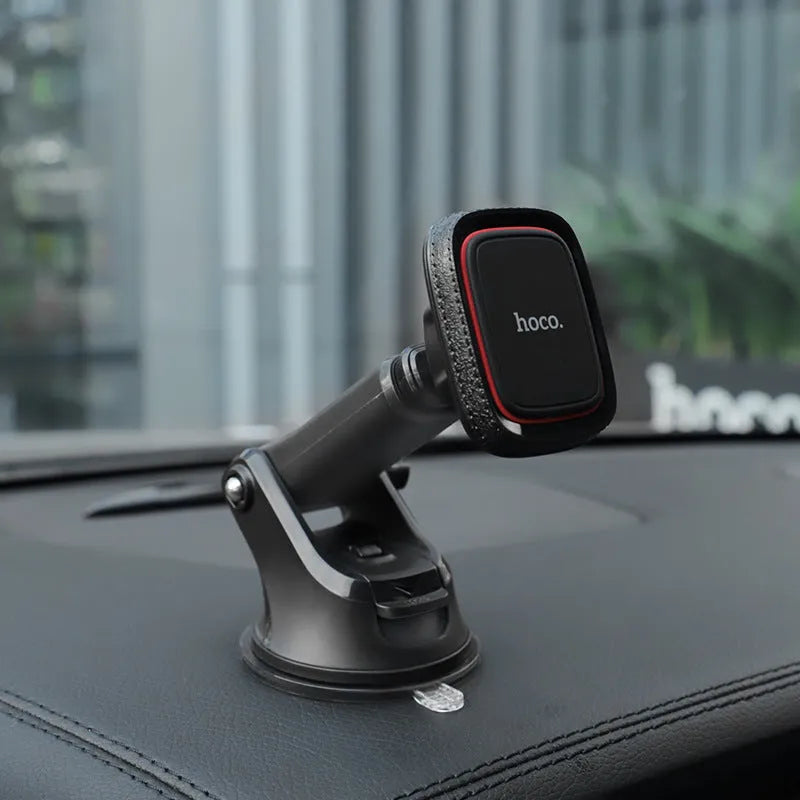 Dashboard stretch rod on-board bracket in black and red on a car instrument panel