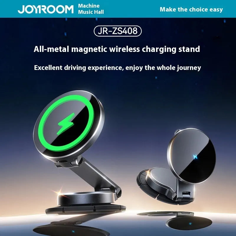 Black wireless charging car phone mount with zinc alloy construction for 4.7-7.0 inch smartphones