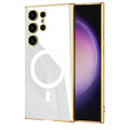 Samsung S24 TPU magnetic phone case with wireless charging ring, anti-drop, thin plating