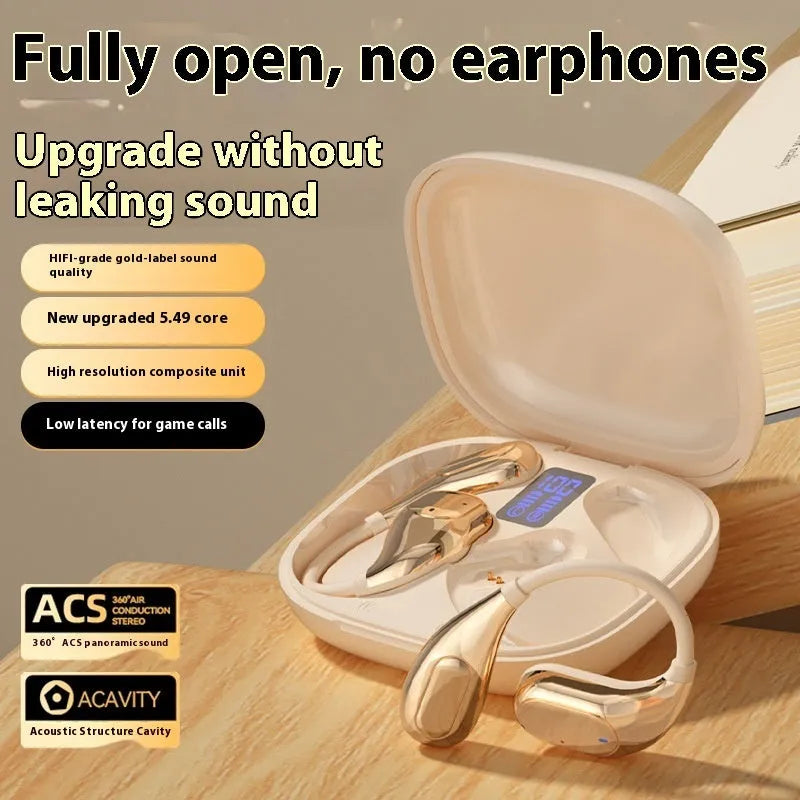 0 sense wear wireless Bluetooth earbuds in black with digital display and breathing light