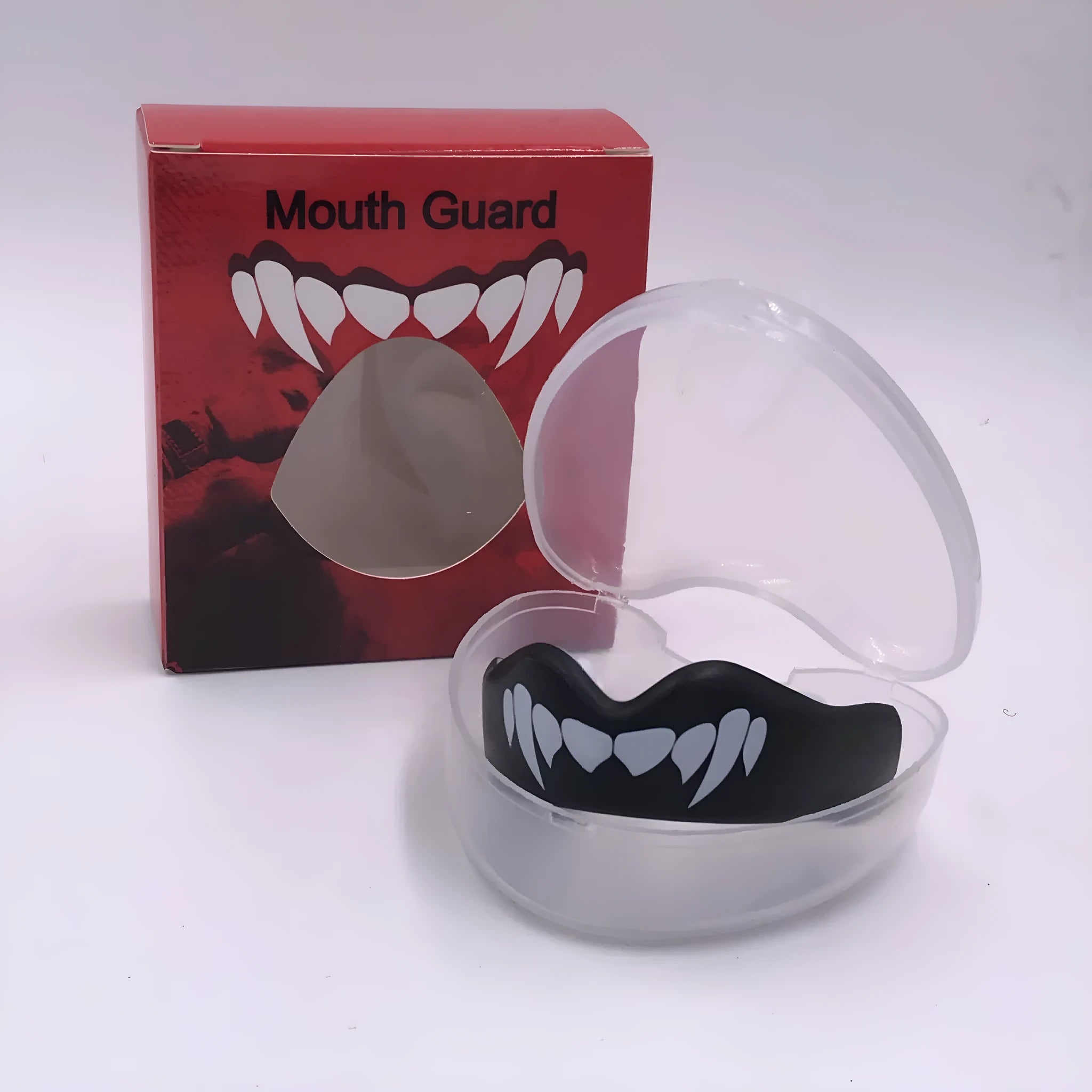 Adult boxing mouthguard with printed teeth design for martial arts training