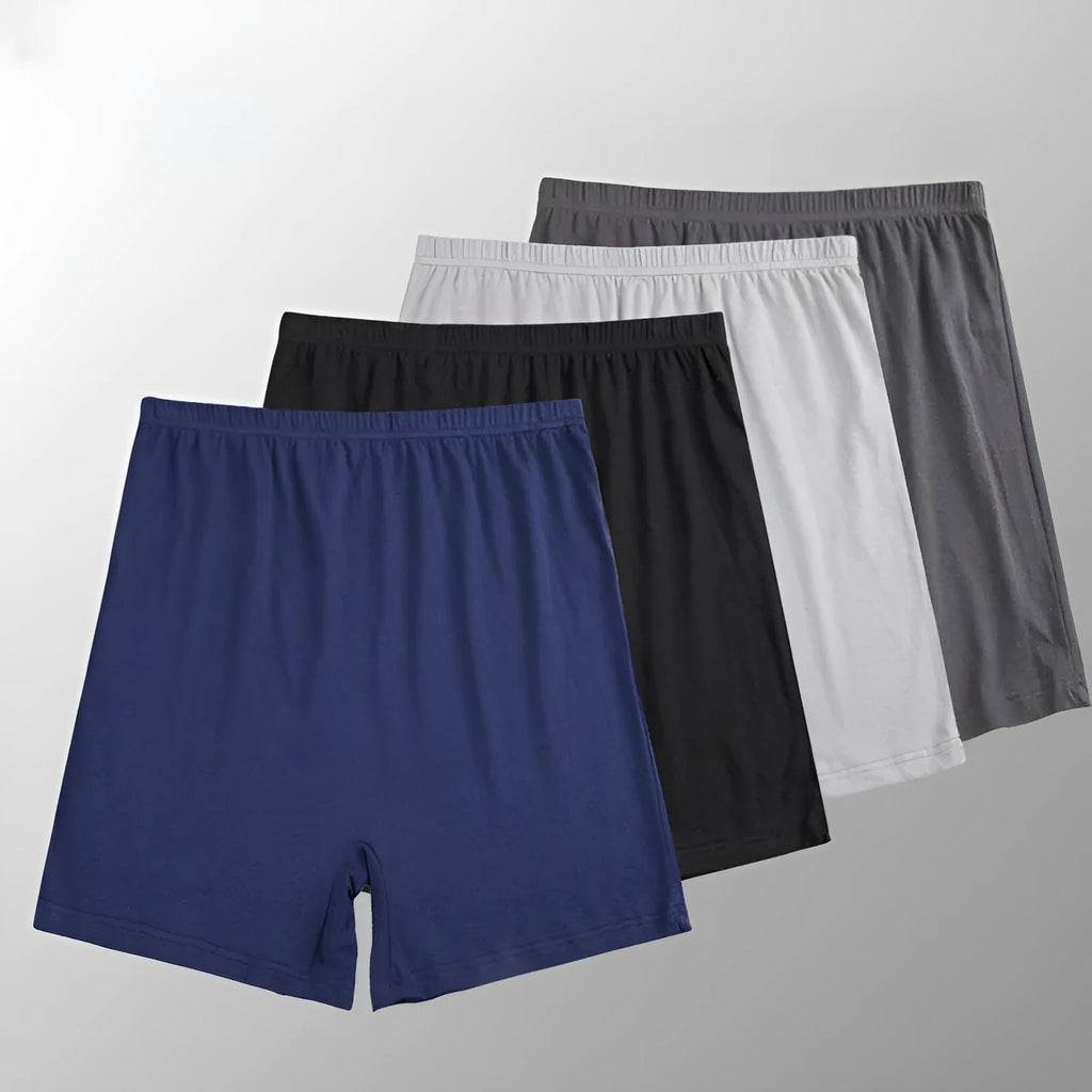 Men's modal boxer shorts in solid colours with high waist design