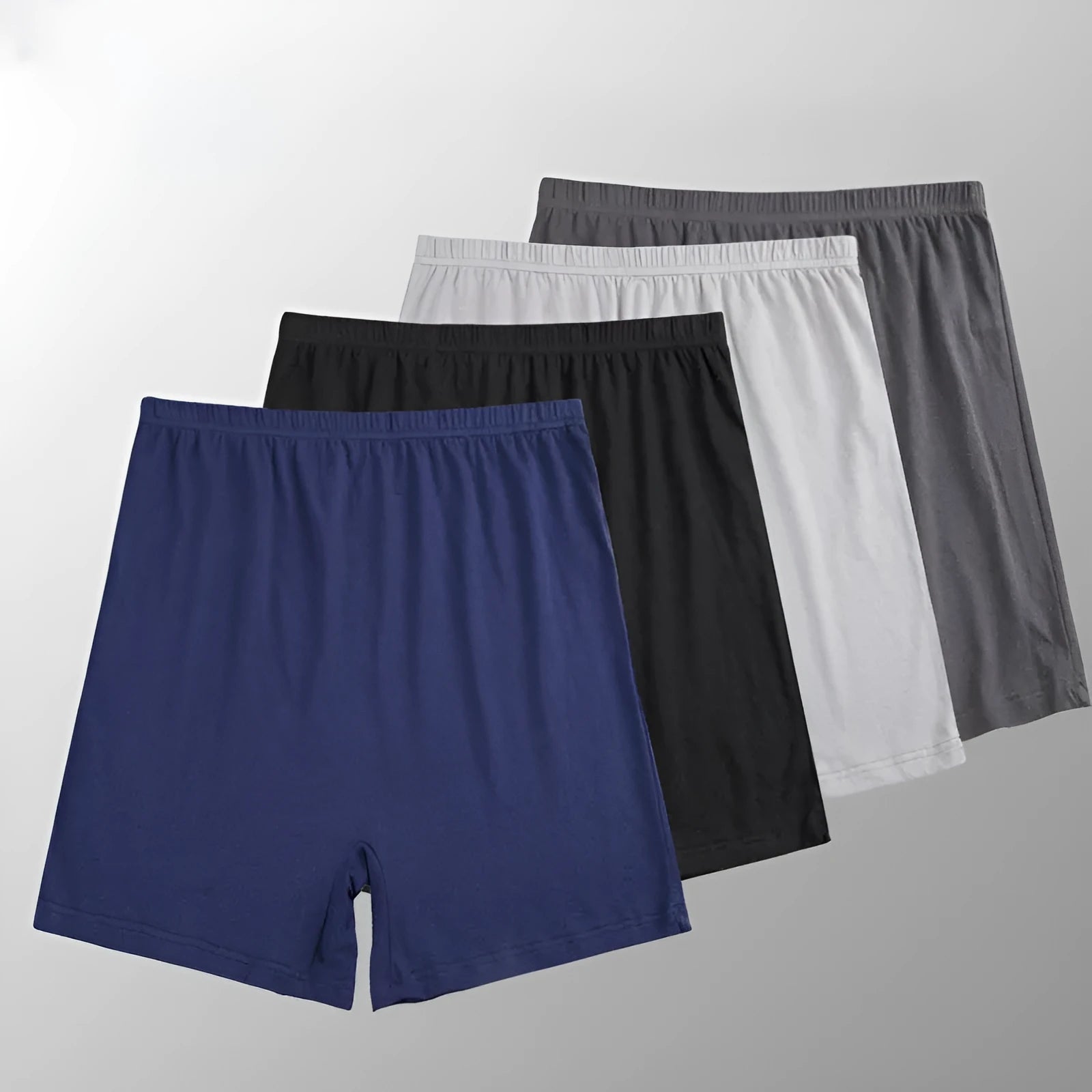 Men's modal boxer shorts in solid colours with high waist design