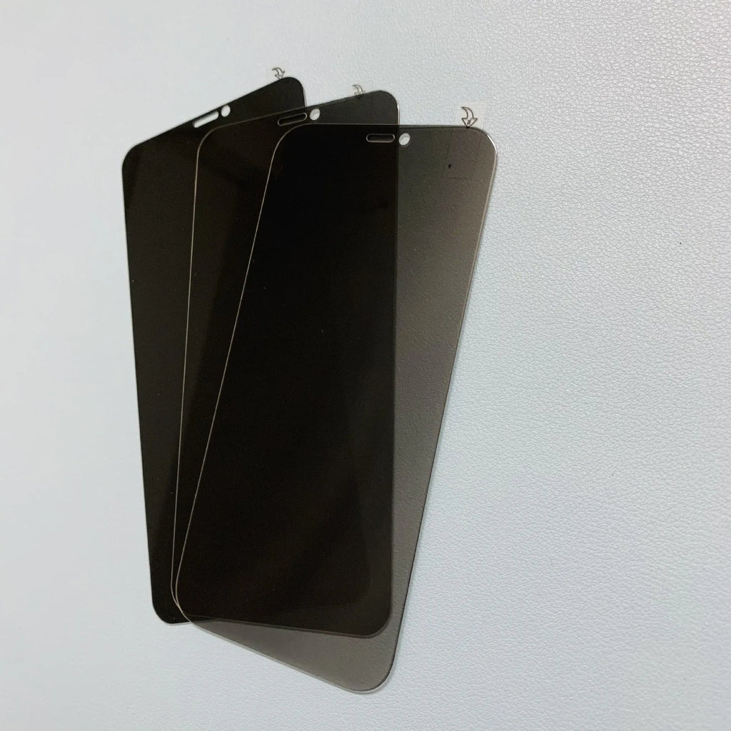 Full screen tempered glass privacy protector for iPhone showing 35 and 28 degree anti-peep options.