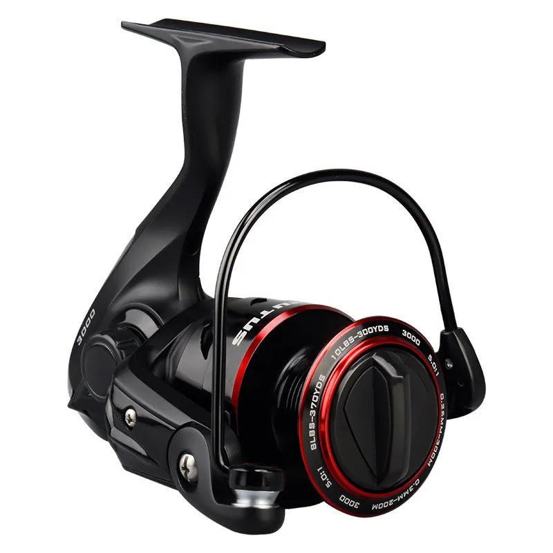 All-metal fishing spinning reel with telescopic fishing rod in four series options
