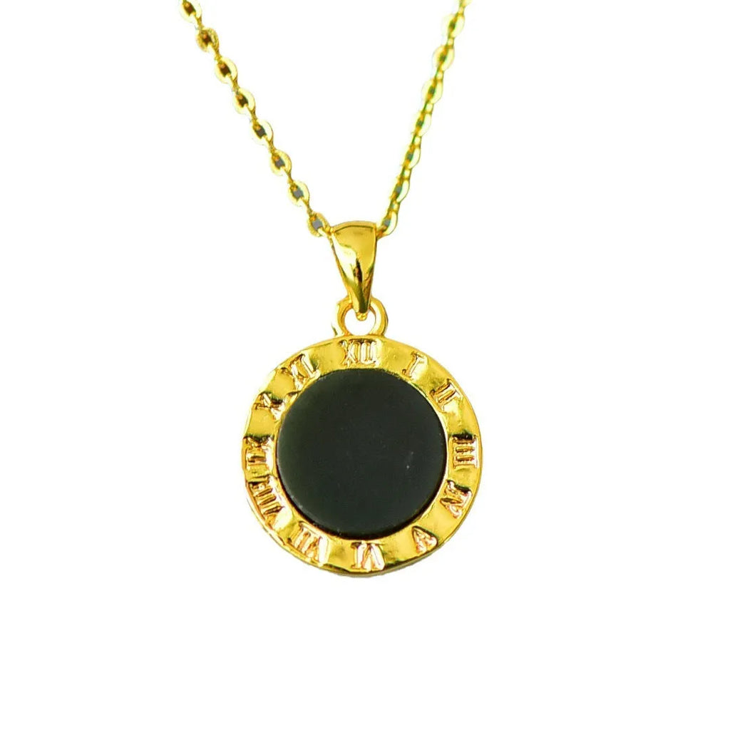 Natural Hetian gray jade pendant with copper inlay on necklace chain