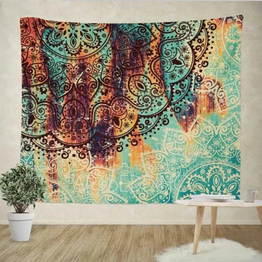 Sevenstars bohemian mandala floral tapestry print in 100% polyester for room decoration