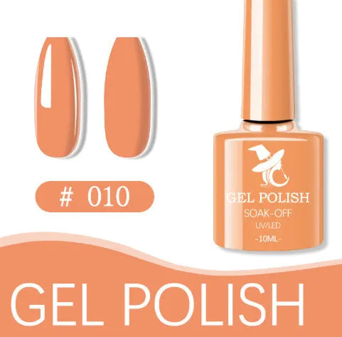 48 colour UV phototherapy plastic gel nail polish set with 7ml bottles in various finishes including glitter and nude shades