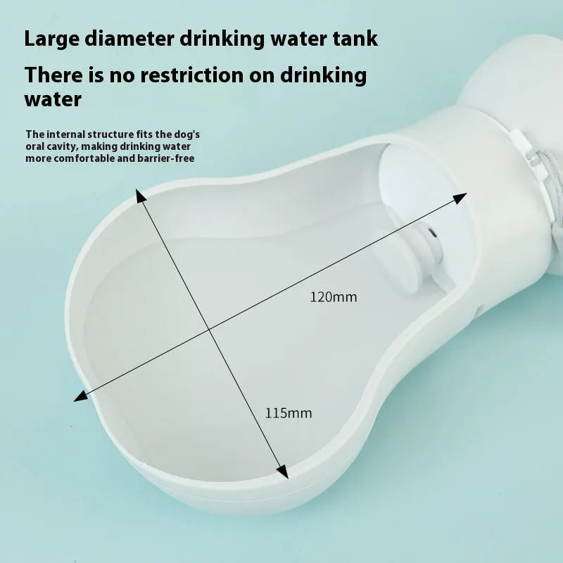 Collapsible silicone pet drinking cup shown folded and unfolded with packaging options