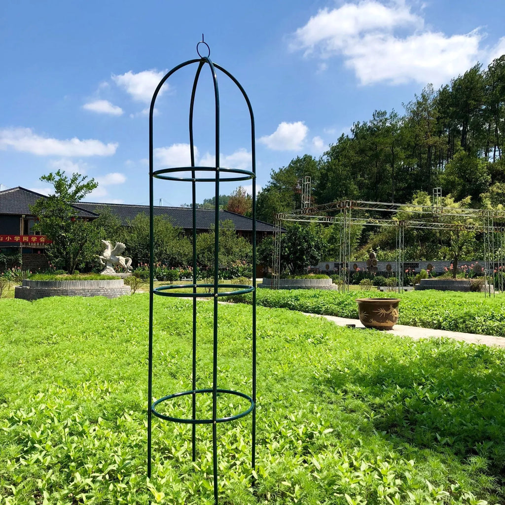 Dark green iron climbing plant trellis with 188cm height European-style lattice structure
