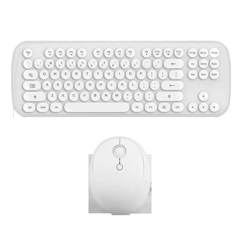 Blue retro wireless keyboard and mouse set with 2000dpi optical mouse