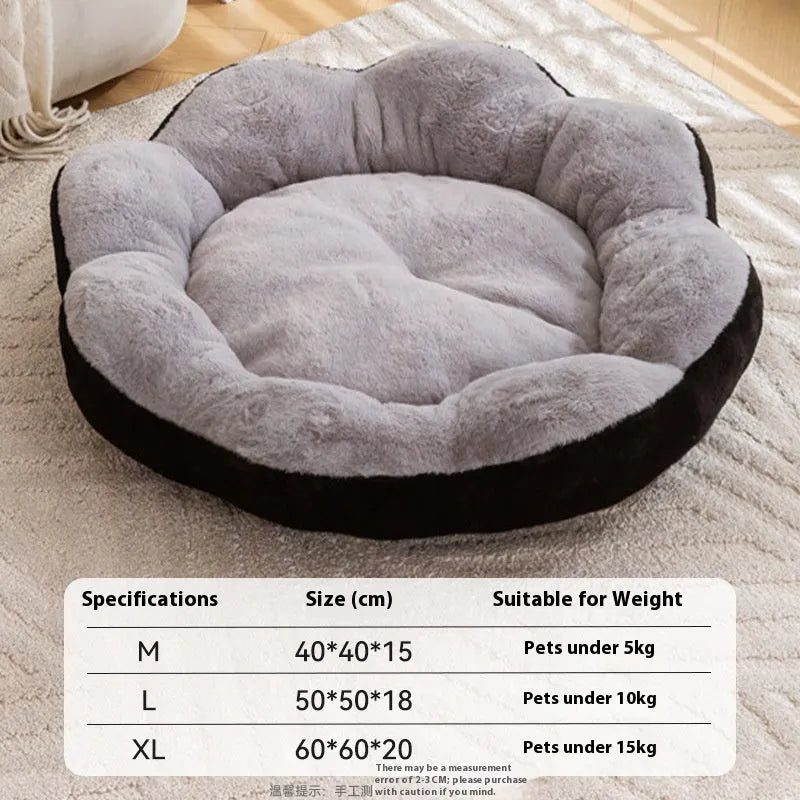 Warm rabbit plush round nest cat bed with detachable washable cover in multiple colour options