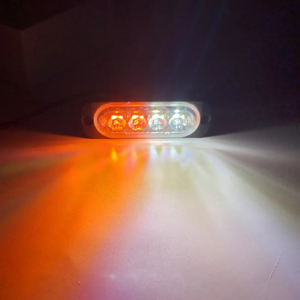 12-24V 4LED strobe side light with insulation film and screws, multiple colour options