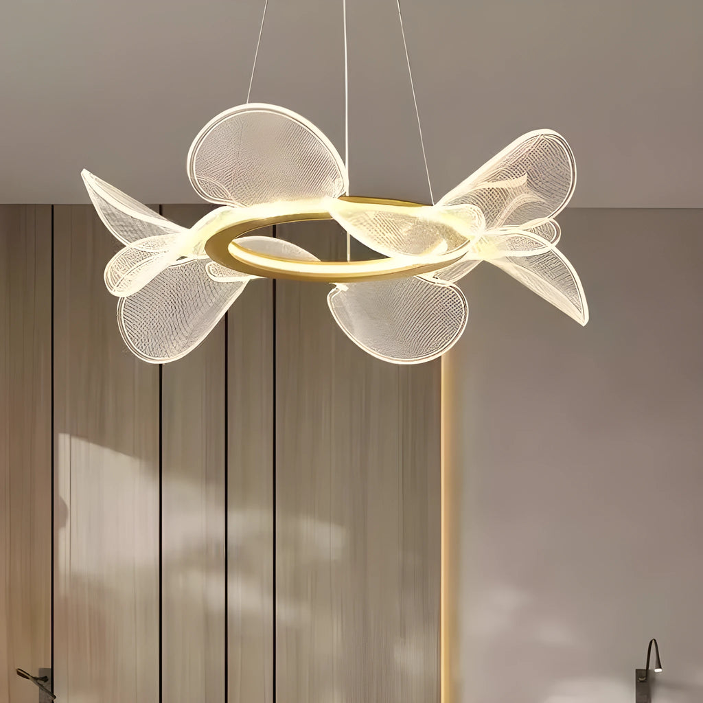 Italian minimalistic bedroom chandelier with acrylic and iron, 2 circles 80 and 50CM, three-colour light