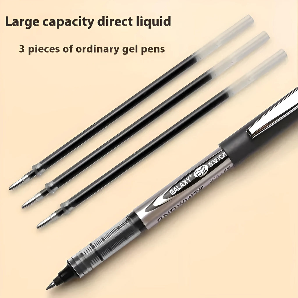 Multipack of twelve 0.5mm water-based quick-drying signature pens in assorted ink colours.