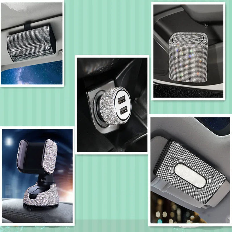 Diamond pattern car USB charger for cigarette lighter socket in five colour options