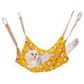 Yellow cotton linen cat hammock 47x47cm with hanging hook for cage