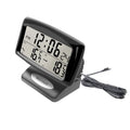 Black SH-350 vehicle mounted dual thermometer clock with inside and outside temperature display, 85 x 24mm