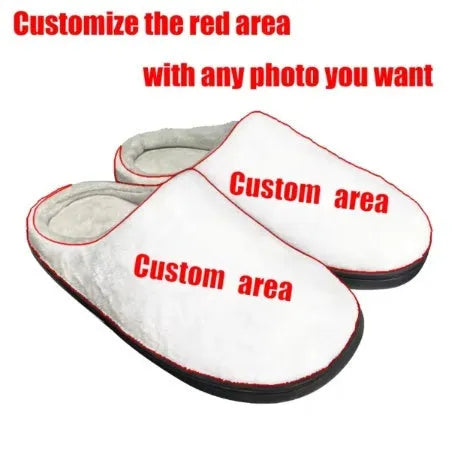 Pair of printed cotton flannel slippers with TPR sole, available in EU sizes 35 to 47.