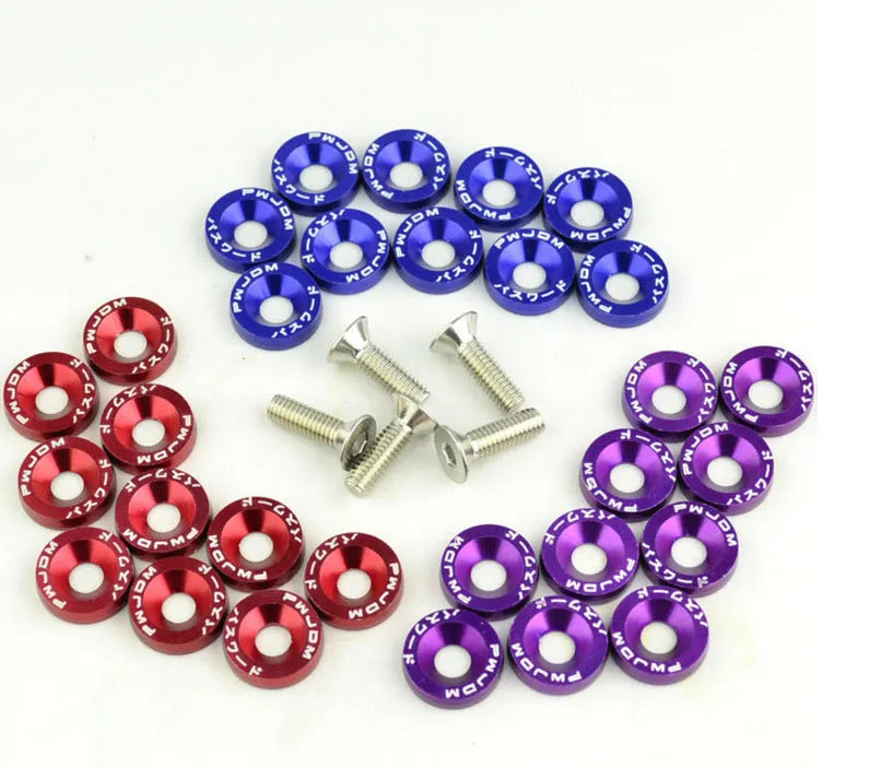 Car modification gasket screw washer kit showing 10 pieces in selected colour option