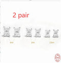 S925 sterling silver petal-shaped stud earrings with crystal flower details in gold or platinum finish