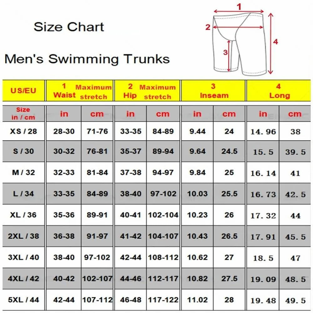 Men's brief-style swimming pants in various colours, made from Lycra and polyester fabric.