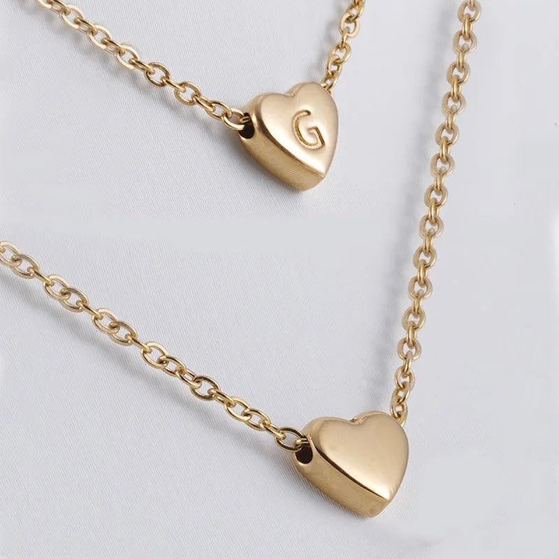 Love letter necklace stainless steel heart-shaped pendant clavicle chain 450mm women