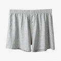 Men's pure cotton boxer shorts in black, light grey and navy blue colours showing high-waist loose fit design