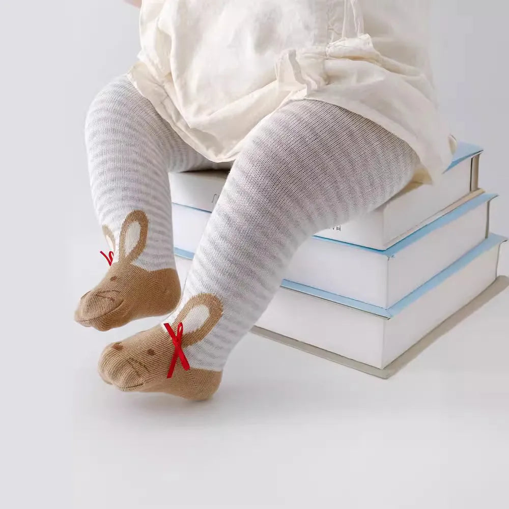 Combed cotton pantyhose leggings for baby, high-waist, four colour options, 0-12 months Asian sizing